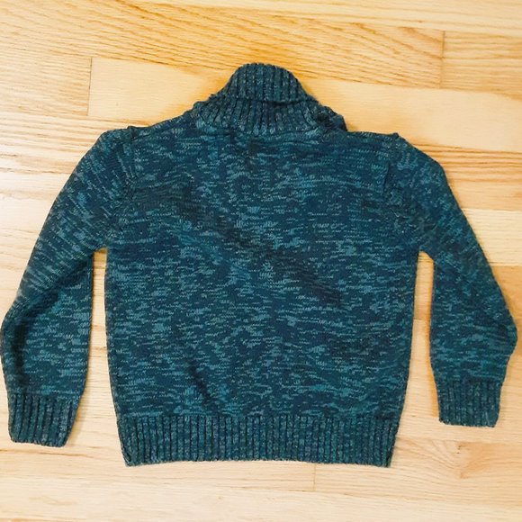 Lucky Brand Shawl Collar Sweater 2T Boys Blue Marbled Top - Picture 4 of 7